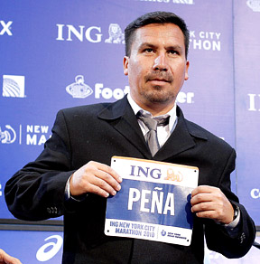 Minero chileno inicia su participación en la maratón de Nueva York a pesar de lesión