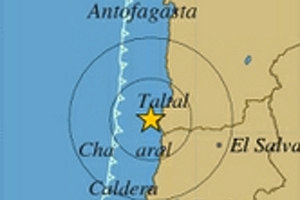 Sismo de 5.9 Richter ocurrió esta madrugada al suroeste de Taltal