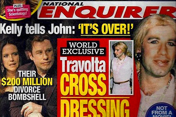 Fotos de John Travolta vestido de mujer habrían provocado su separación