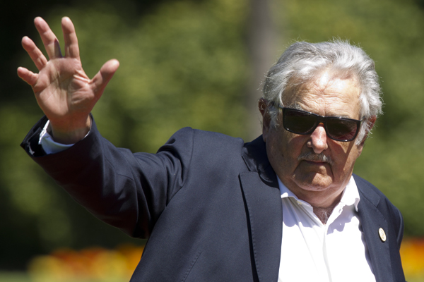 José ''Pepe'' Mujica fue el más popular de los invitados a la ceremonia de cambio de mando.