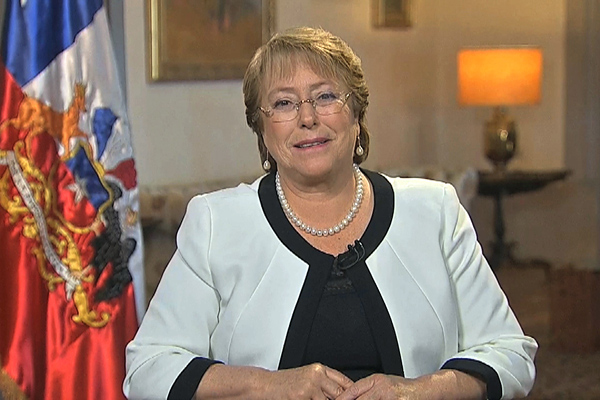 Presidenta Bachelet llama a la unidad en mensaje de Año Nuevo: 