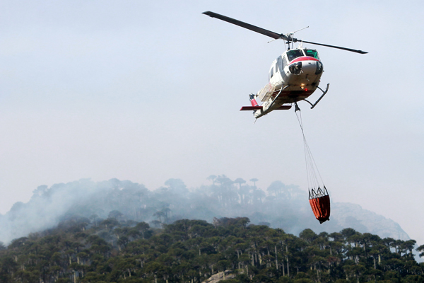 Gobierno y Conaf utilizarán retardante químico en La Araucanía para combatir incendios